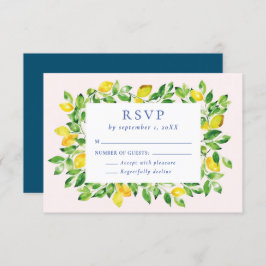Cartão RSVP Casamento de limões e folhagem com aquarelas de Ve