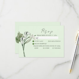 Cartão RSVP Casamento de Lírios de Cala Brancos Elegantes Mode