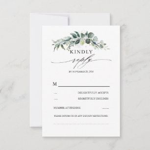 Cartão RSVP Casamento de Lush Greenery e Eucalyptus Foliage