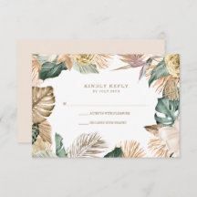 Casamento de Mauve Dourado Tropical Botânica