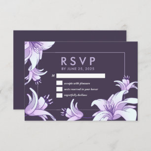 Cartão RSVP Casamento De Mola Floral De Flor De Plum Purple Li
