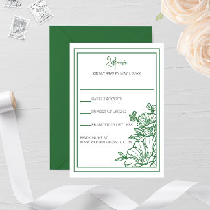Cartão RSVP Casamento de Moldura Floral de Flor