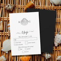 Casamento de Monograma de Clam Seashell Minimalist