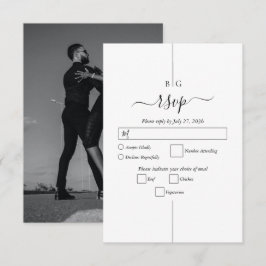 Cartão RSVP Casamento de Monograma de Foto Moderna Minimalista
