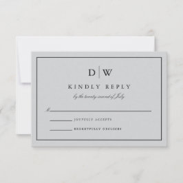 Cartão RSVP Casamento de Monograma Minimalista