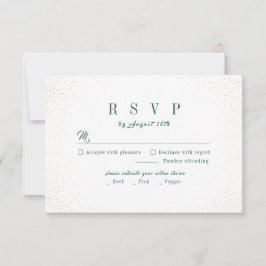 Cartão RSVP Casamento de Monograma sofisticado com Glitter Dou