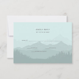 Cartão RSVP Casamento de Montanha Clássica Simples