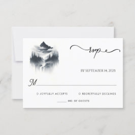 Cartão RSVP Casamento de Montanha do Enfumaçado Natural da Nuv