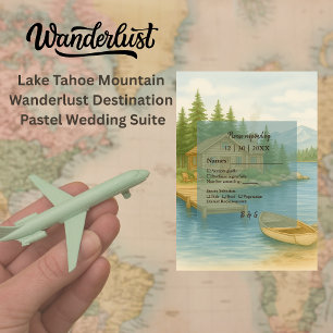 Cartão RSVP Casamento de Montanha Rustic Alpine Lake Tahoe