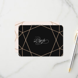 Cartão RSVP Casamento de Na moda Geométrico de Round Diamond G