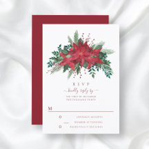 Casamento de Natal de Poinsettia Floral Vermelha E