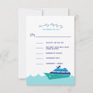 Cartão RSVP Casamento de navio de cruzeiro