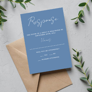 Cartão RSVP Casamento de Negação Mínimo de Script Simplicity 3
