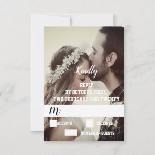 Cartão RSVP Casamento de Noivado de Fotografia Moderna