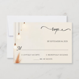 Cartão RSVP Casamento de Ombre Brown do Ombre de Outono Russo