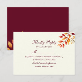 Cartão RSVP Casamento de Outono