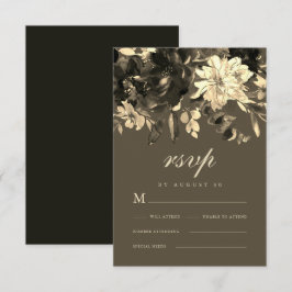 Cartão RSVP Casamento de outono de outono seco e russo