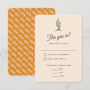 Cartão RSVP Casamento de Paisagem no Deserto do Retro Saguaro