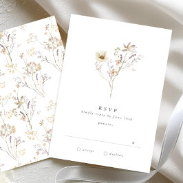 Cartão RSVP Casamento de Pampas de Flor Selvagem Seca Mínima
