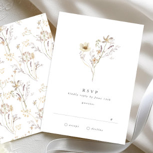 Cartão RSVP Casamento de Pampas de Flor Selvagem Seca Mínima