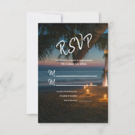 Cartão RSVP Casamento de Paraíso de Destino