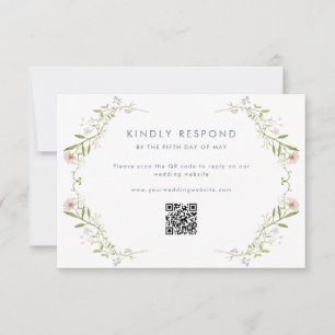 Cartão RSVP Casamento de Pastel Selvagem