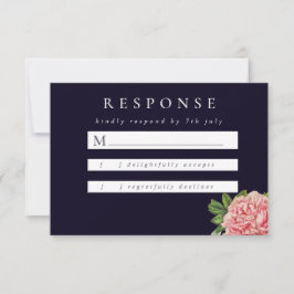 Cartão RSVP Casamento de Pequim Rosa Moody Vintage