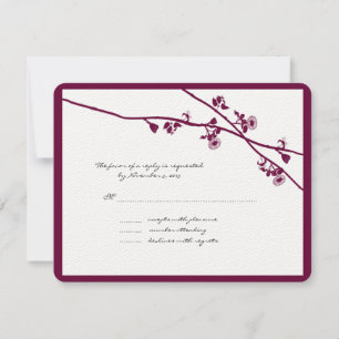 Cartão RSVP Casamento de Plum Purple Wildflower