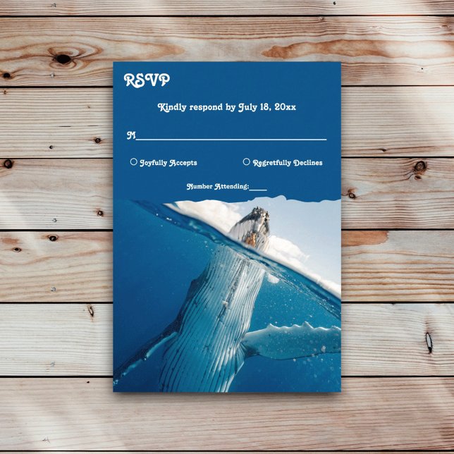 Cartão RSVP Casamento de praia Boho marinho Azul no Oceano Náu (Criador carregado)