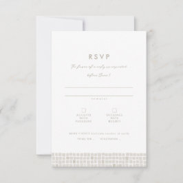 Cartão RSVP Casamento de praia com uma simples estrutura de az