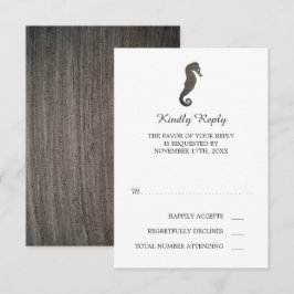 Cartão RSVP Casamento de praia de Clay Seacavalo