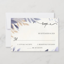 Cartão RSVP Casamento de Primavera de Queda de Plum na Lavanda