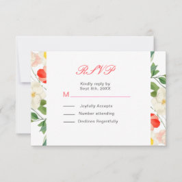 Cartão RSVP Casamento de primavera de Tulipas e Daffodils