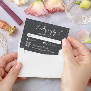 Cartão RSVP Casamento de quadro de cristal de massa desenhada