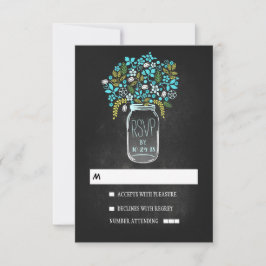 Cartão RSVP Casamento de quadro de jarra de pedras