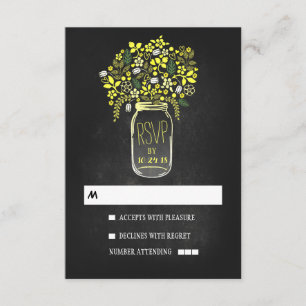 Cartão RSVP Casamento de quadro de jarra de pedras