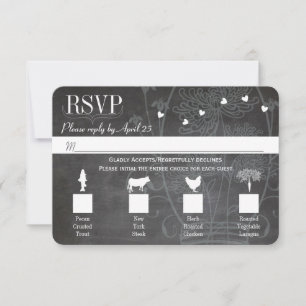 Cartão RSVP Casamento de quadro negro de jar jar azul-aqua cla