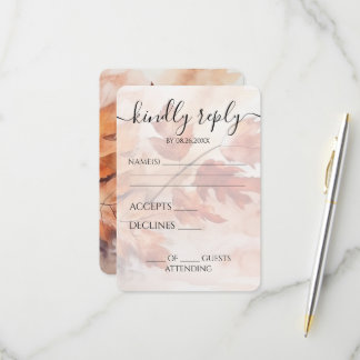 Cartão RSVP Casamento de Ramo Frondoso em Aquarela de Outono P