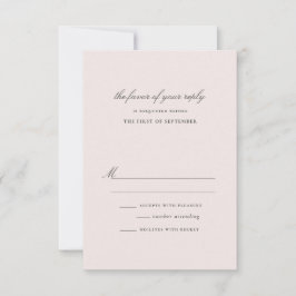 Cartão RSVP Casamento de Rosa de Cinza de Blush e  Elegante