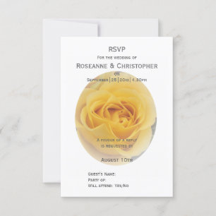 Cartão RSVP Casamento de Rosebud Amarelo