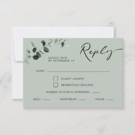 Cartão RSVP Casamento de Sábado com Farinhas de Caligrafia Euc