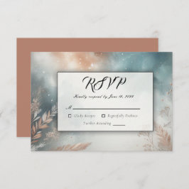 Cartão RSVP Casamento de Sage e Terracotta Stardust Skies