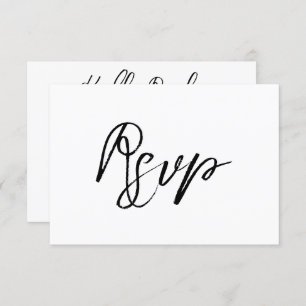Cartão RSVP Casamento de Script com Letra Branca Moderna com M