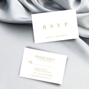 Cartão RSVP Casamento de Script de Tipografia Mínima Moderna E