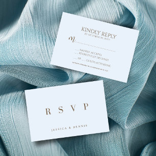 Cartão RSVP Casamento de Script de Tipografia Mínima Moderna E