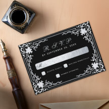 Casamento de Script Elegante de Vintage em Faux Si