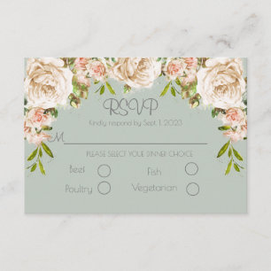 Cartão RSVP Casamento de Script Elegante Floral Floral Rustic