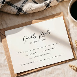 Cartão RSVP Casamento de Script Elegante Simples