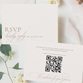 Cartão RSVP Casamento de Script Minimalista Moderno Elegante