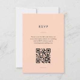 Cartão RSVP Casamento de Script Mínimo Moderno de Peach
